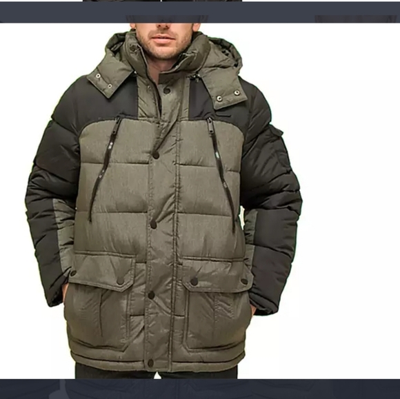 $169 Rocawear Classic Men's XL Puffer Jacket w/Detachable Hood Olive Black - New - Picture 3 of 8